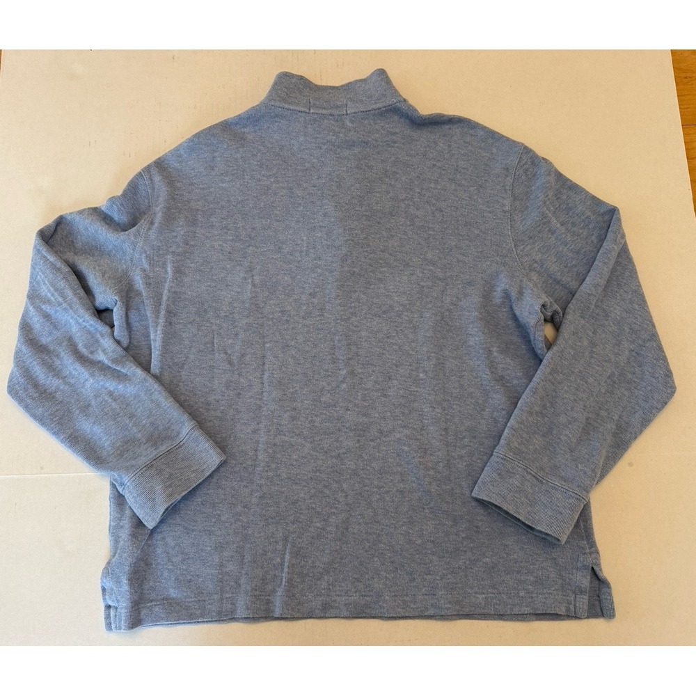 Polo Ralph Lauren Sweater Pullover Mens M Blue 1/4 Zip Estate Rib Knit Cotton - Picture 2 of 5